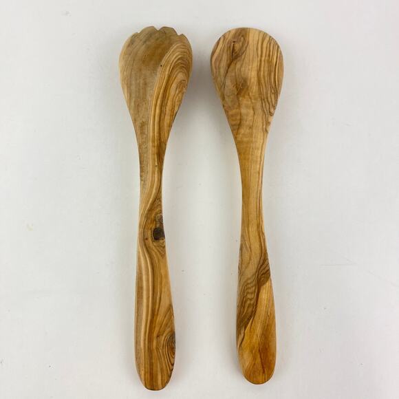 Olivewood 2 Piece Salad Serving Set - Picture 3 of 4